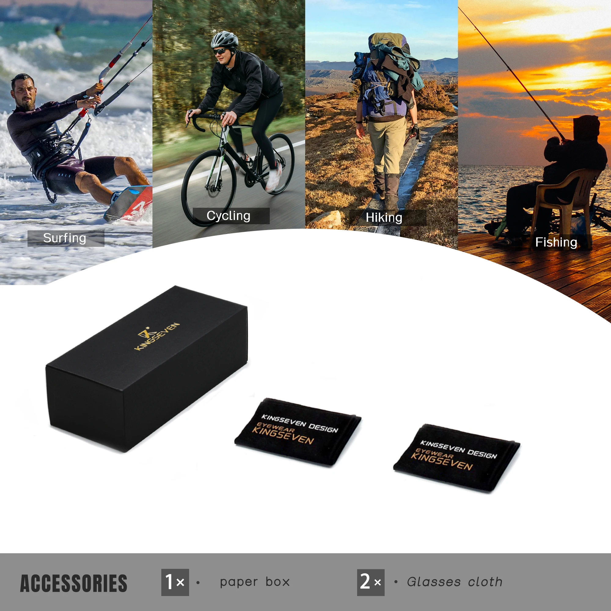 Мужские солнцезащ. Очки в стиле ретро KINGSEVEN черно-золотистые солнцезащитные очки