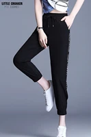 womens pants elegant office ol suit pants 2022 spring casual vintage botton high wasit ankle length harem pants mujer clothes