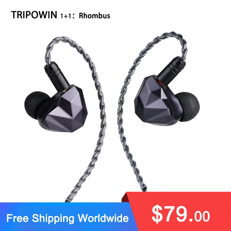 

Наушники-вкладыши Tripowin Rhombus 1BA + 1DD Hybrid Performance IEM Driver 333518 + 10 мм (LCP + PU) 106dB SPL/mW