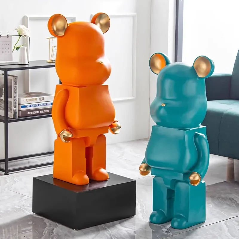

50/80cm Large Bearbrick Figurines Violent Bear Large Statue Collection 1000% Bearbrick Figure Bear Luxury Living Room Decoration
