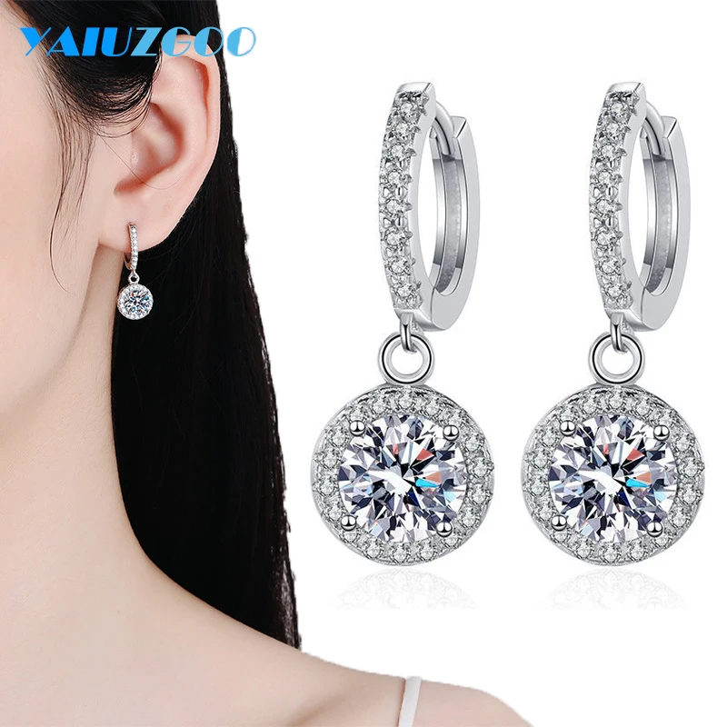 

Серьги-подвески женские из серебра 925 пробы с муассанитом 2 карата