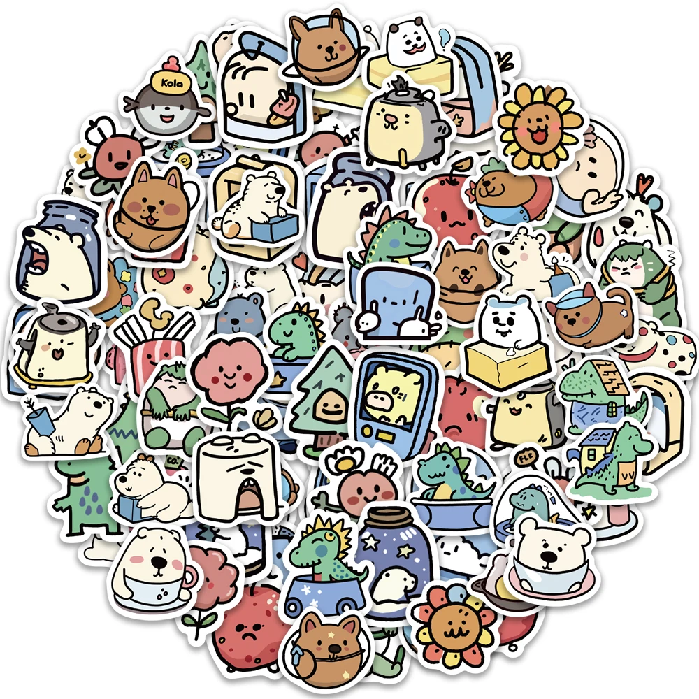 

10/25/50/100PCS Cartoon Cute Little Animal Series Waterproof Stickers Creative Notebook Refrigerator Computer Decoration Sticker