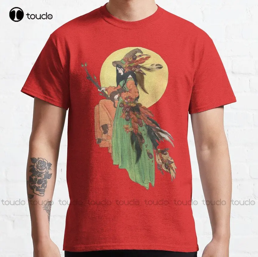 

Autumn Witch Classic T-Shirt Swim Shirt Custom Aldult Teen Unisex Digital Printing Tee Shirts Xs-5Xl Custom Gift Streetwear New