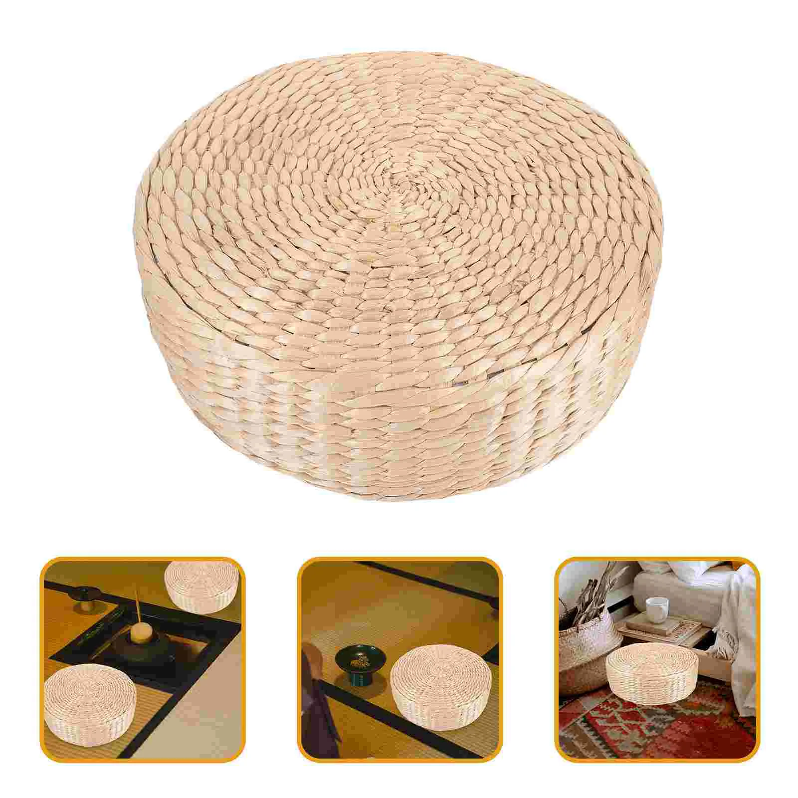 

Straw Futon Cushion Floor Pad Mat Bedroom Yoga Meditation Weave Mats Pillow Round