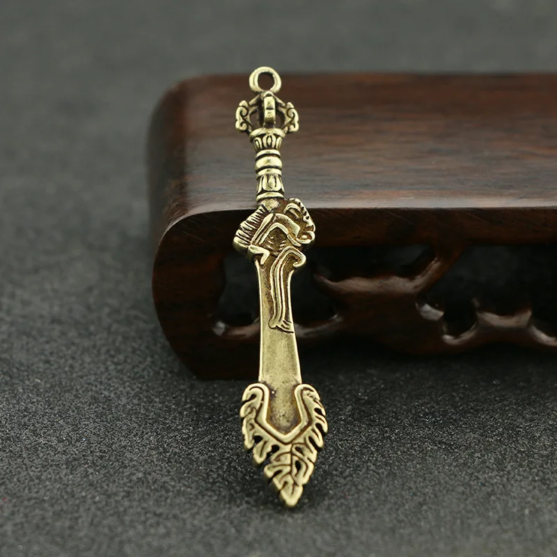 

Antique Bronze Pure Brass Instrument Wisdom Sword Keychain Pendant Small Car Hanging Waist Hanging Desk Decoration
