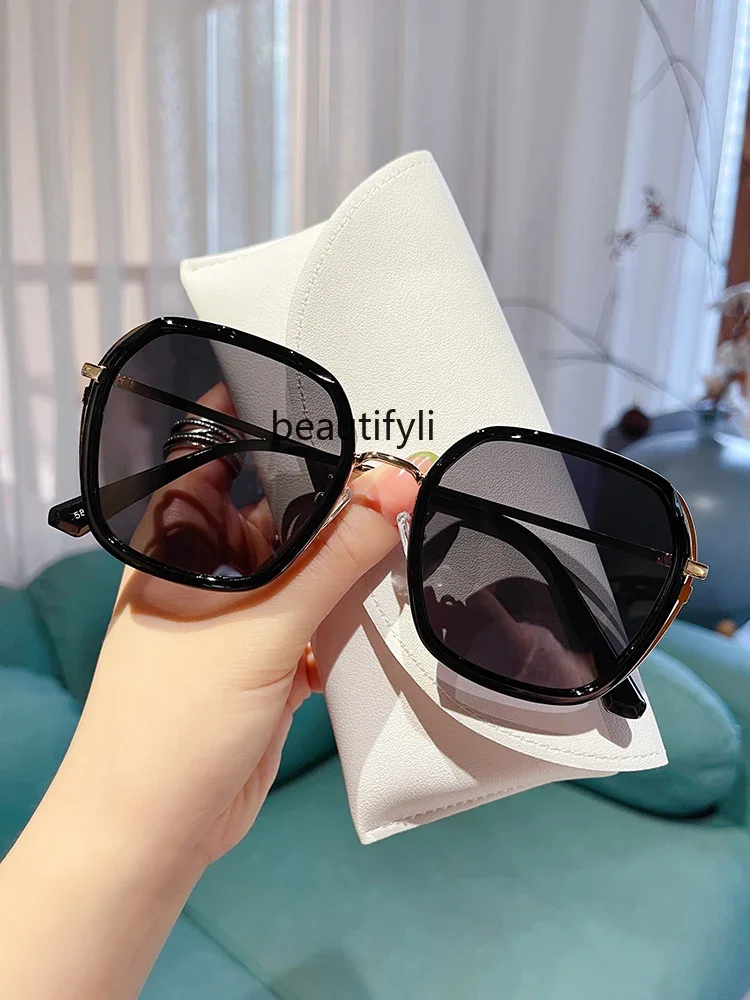 Солнцезащитные очки для женщин с большим лицом летние тонкие поляризационные