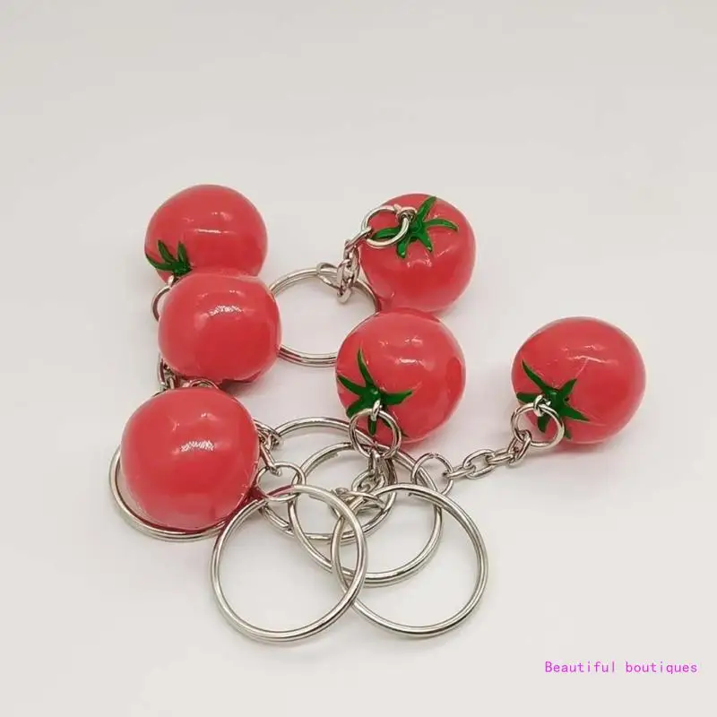 

Simulation Tomato Keychain Fashion Key Chain Bag Charm Student Bags Ornament Car Phone Decoration for Women Girls Kids DropShip