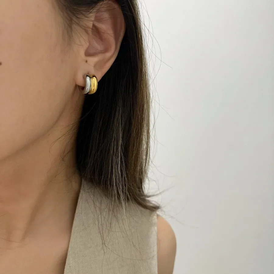 Уникальные серебряные серьги с блокировкой цветов женские простые модные