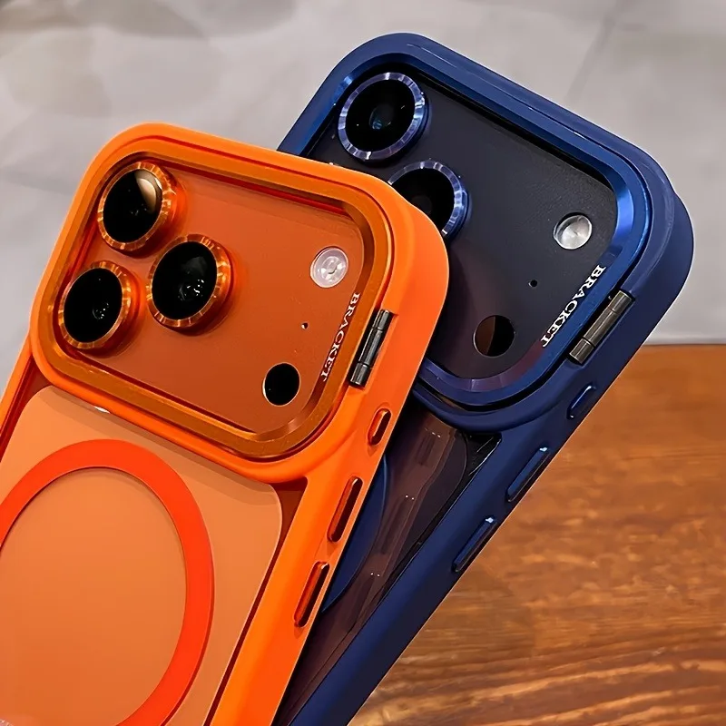 Фото Роскошный прозрачный чехол-подставка для iPhone 17, 16, 15, 14, 13 Pro Max, 17 Pro с магнитным креплением MagSafe, прозрачная накладка Чехлы, чехол iphone 17 16 pro max №4