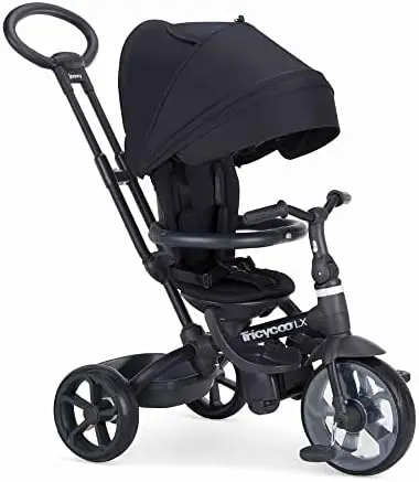 

Трехколесный велосипед Tricycoo LX премиум класса для детей с 8 ступенями, с крупной передней шиной, съемной и регулируемой ручкой родителя, с защитной ручкой