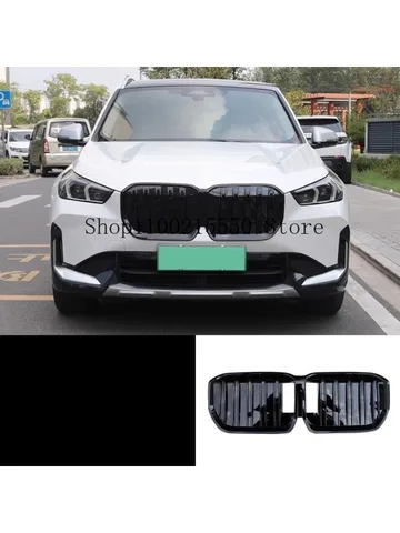 Решетка переднего бампера автомобиля для BMW iX1 U12 2023-2024, маска, сетка, решетка радиатора, комплект кузова без съемной наклеивания, автомобильные аксессуары