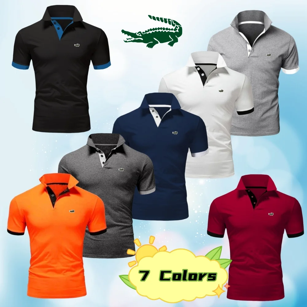 

Мужская рубашка-поло с коротким рукавом, с вышивкой