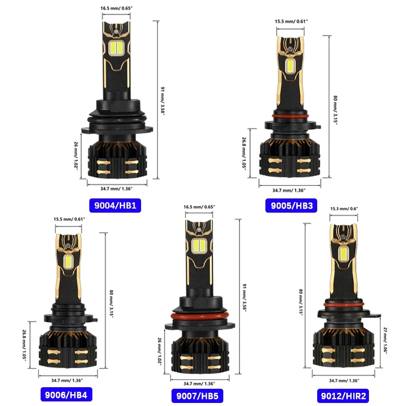 AUXBEAM 6500K Холодный белый 120W 25000LM Светодиодные лампы для фар серии GX
