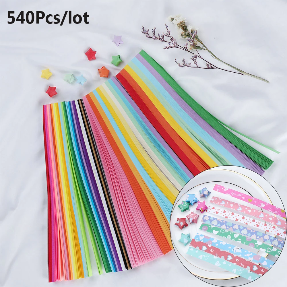 

Pressure Relief Gift DIY Crafts Candy Colors Home Decor Best Wishes Paper Strips Origami Folding Star Scrapbooking
