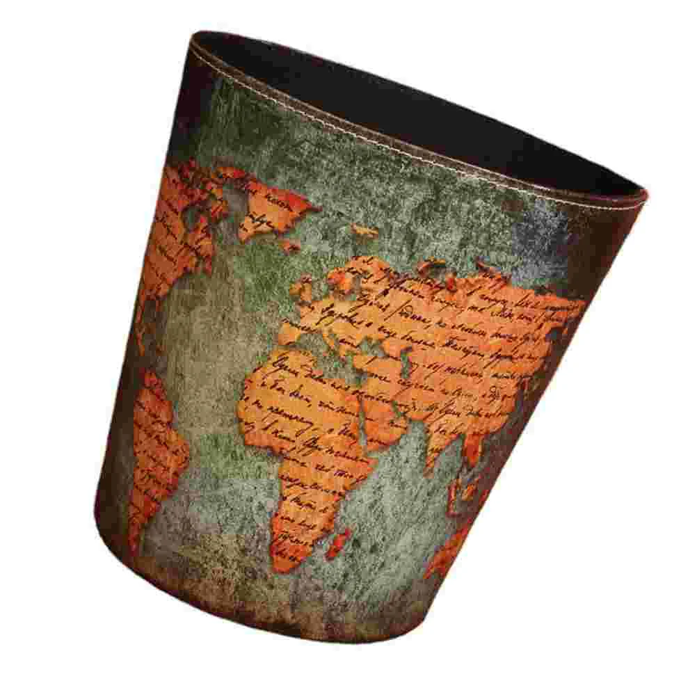 

Trash Can Waste Bin Garbage Basket Container Kitchen Paperstorage Wastebasket Retro Round Bucket Cans Bathroom Office Vintage