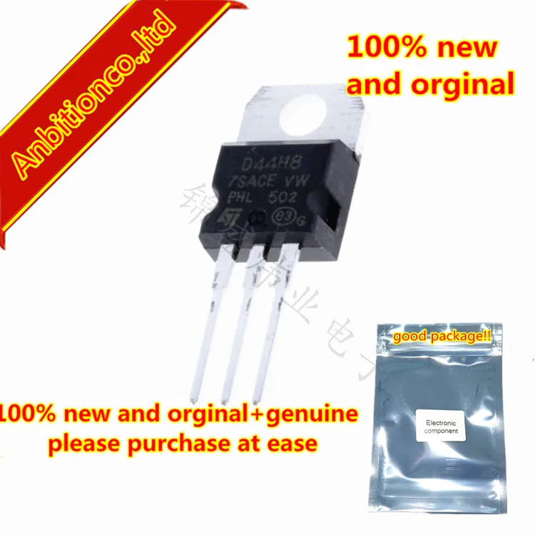 

10pcs 100% new and orginal D44H8 NZT44H8 TO-220 NPN Power Amplifier in stock