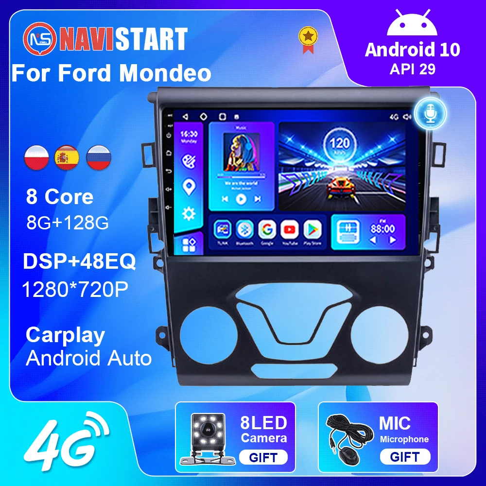 NAVISTART 8G 128G автомобильное радио для Ford Mondeo 5 Fusion 2012 2013 2014 GPS навигация 4G WIFI Carplay Android 10