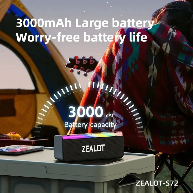 Портативная беспроводная Bluetooth-колонка с шокирующими басами