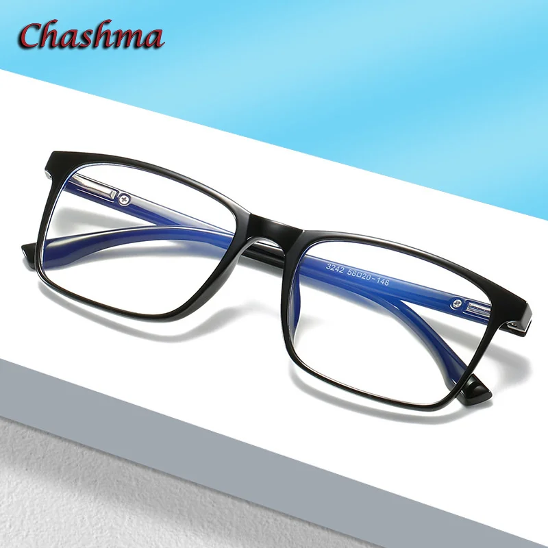 

Women Eyeglass Frame Men Square TR90 Spring Hinge Optical Eyewear Light Weight Anti Blue Ray Prescription Glasses