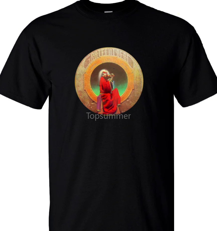 Grateful Dead альбом Блюз для Аллаха Черная Мужская футболка T-108B дешевые оптовые футболки топы оптовая продажа футболок