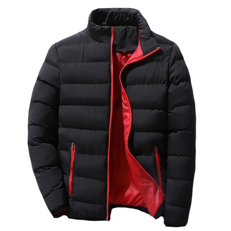 Men's Parkas Coats Casual Solid Zipper Parka Hombre Autumn Winter Warm Comfort Stand Collar Men's Coat Jackets M-6XL Streetwear