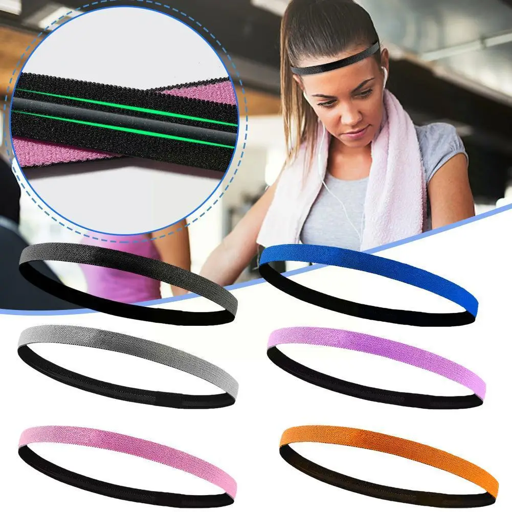 

Unisex Sports Hairband Non-Slip Silicone Strip Sweat Hair Fitness Elastic Accessories Yoga Headbands Running Guide L4U3