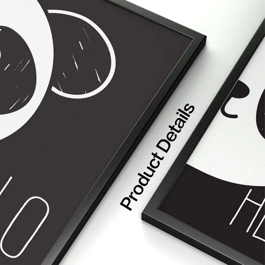 Картина на холсте с изображением милой панды черно-белые Мультяшные