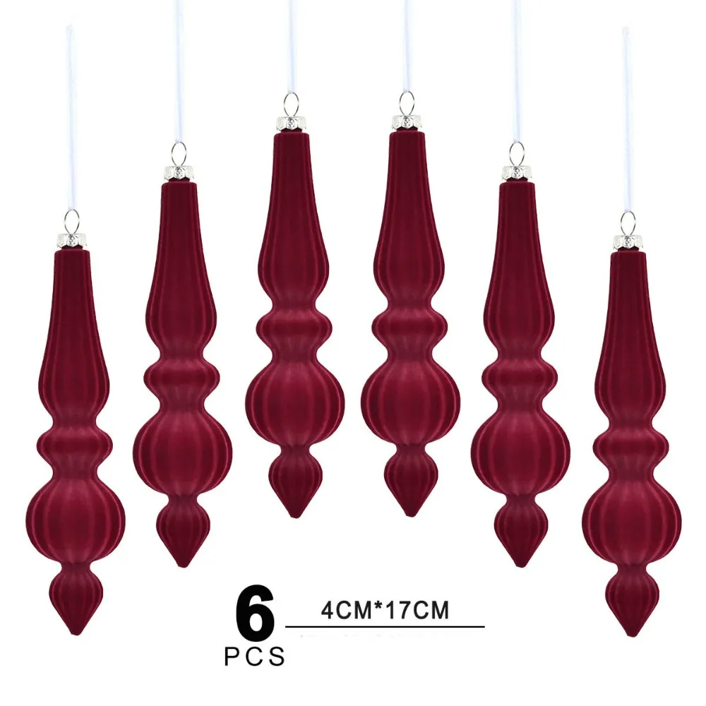 

Флокированные подвески-подарки, 6 шт.