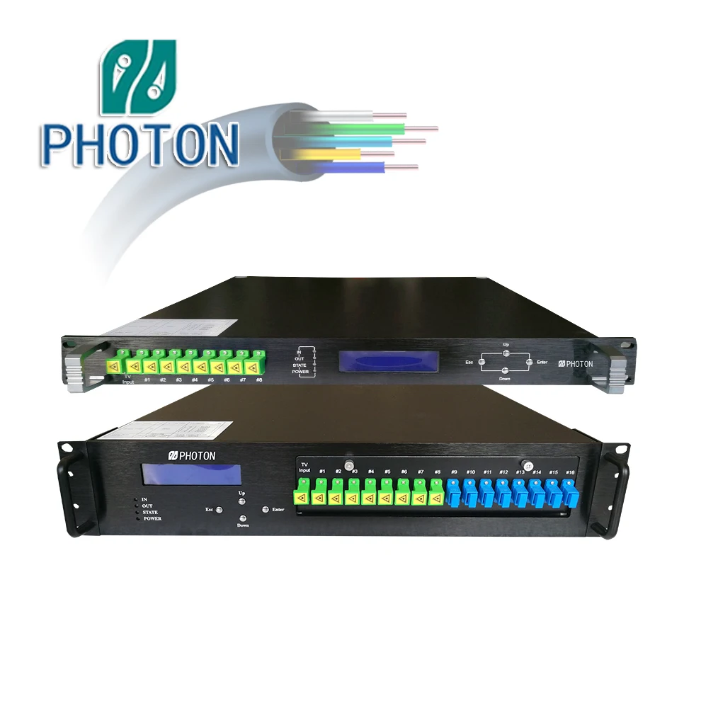 

8 puertos 16/19/22dbm 1550nm Optical Amplifier EDFA With WDM