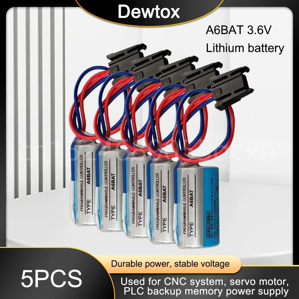 5 шт., сменные литиевые батареи ER17330V 3,6 В 1700 мАч для систем с ЧПУ, Mitsubishi Servo A6BAT