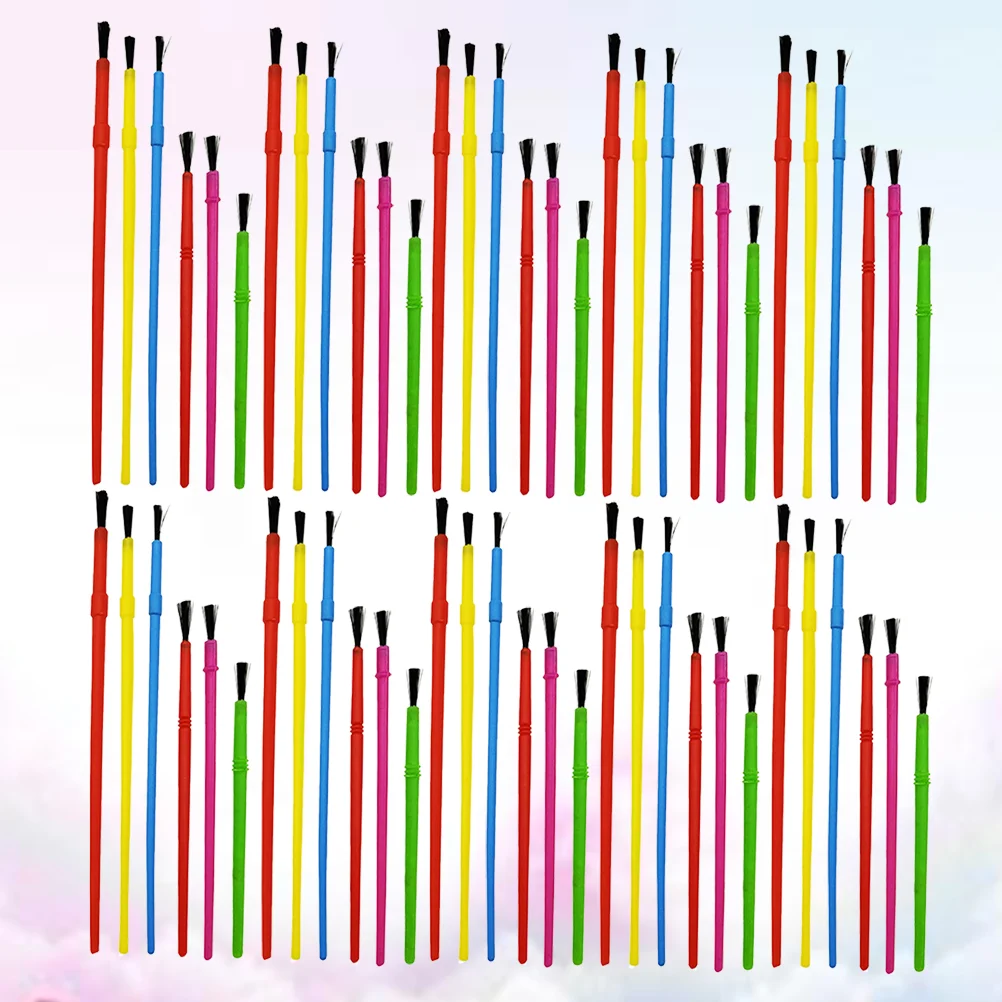 

Brushes for Kids, 100PCS Lightweight DIY Detail Brushes Perfect for Small Hands, Multicolor