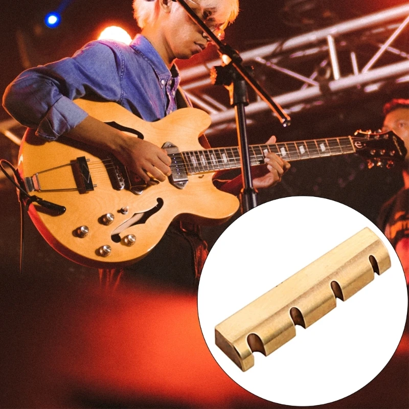 4-струнная электрическая бас-гитара с прорезями латунная гайка для бас-гитары