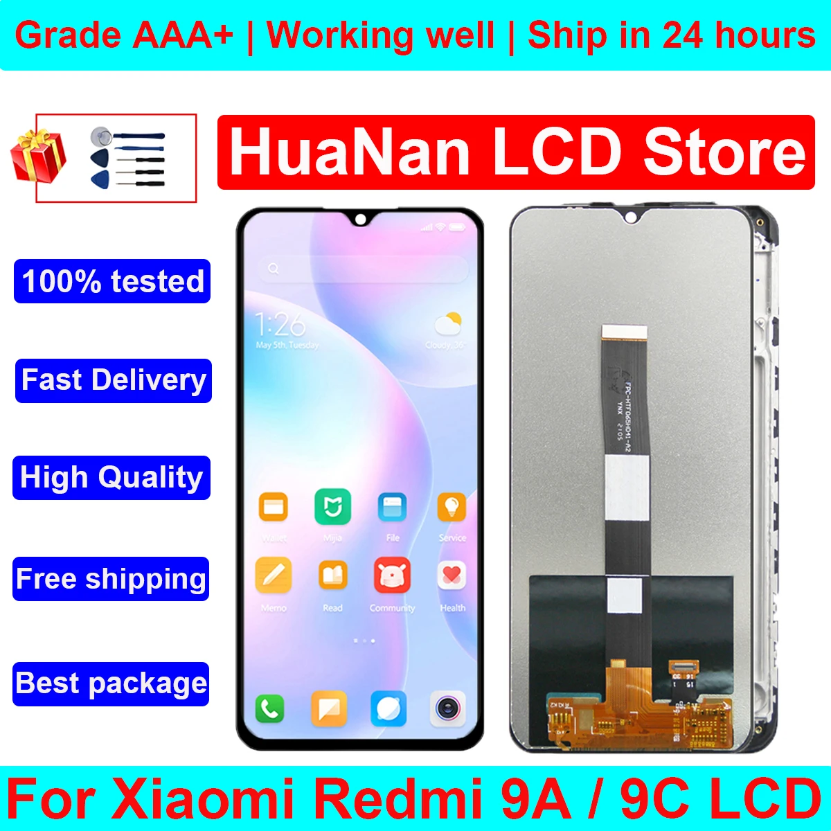 

6.53" Original Display For Xiaomi Redmi 9A M2006C3LG lcd Redmi 9C M2006C3MG M2006C3LI LCD and 10 Touch Screen Digitizer Assembly
