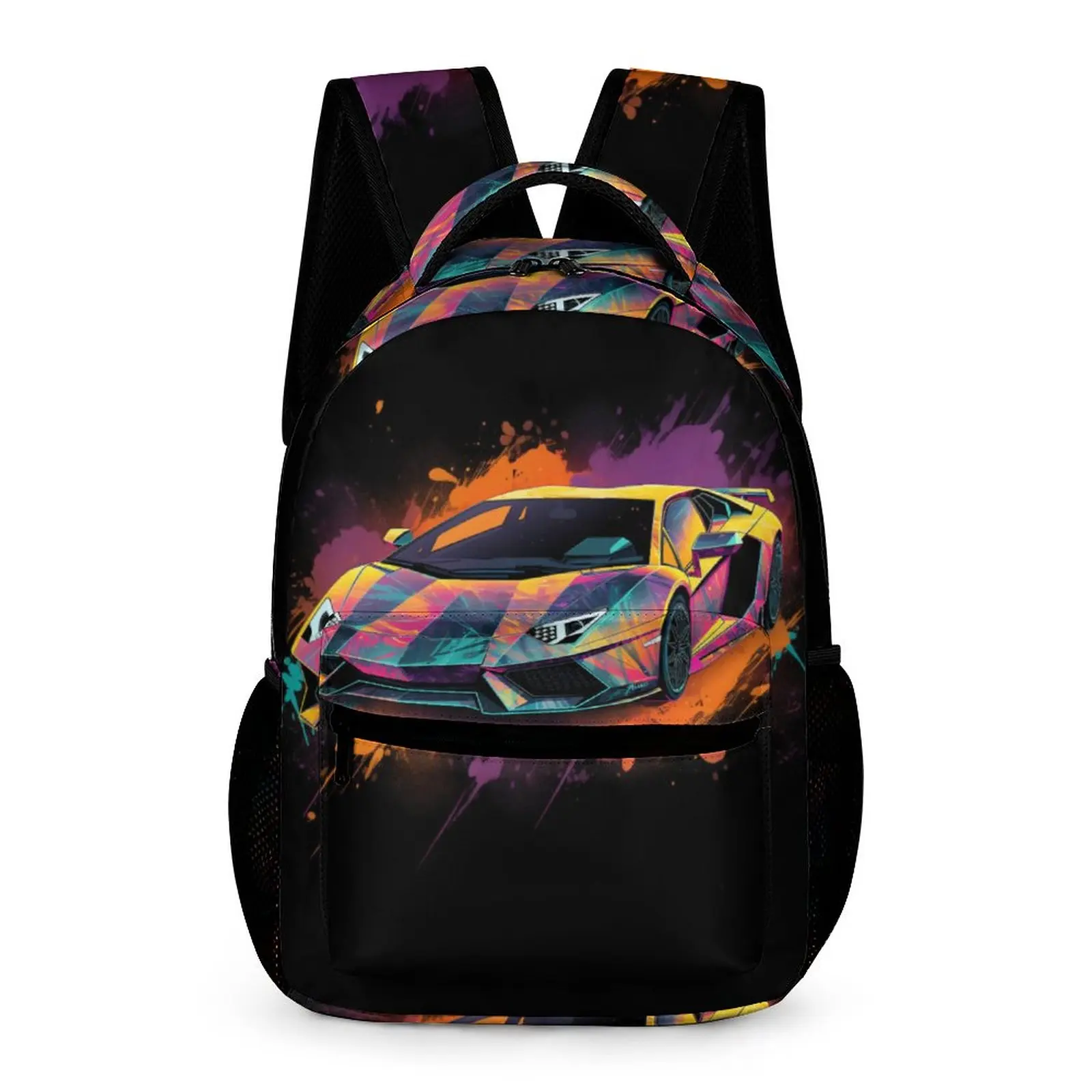 

Luxury Sports Car Backpack Psychadelic Grafitti Trekking Backpacks Student Designer Print School Bags Funny Rucksack