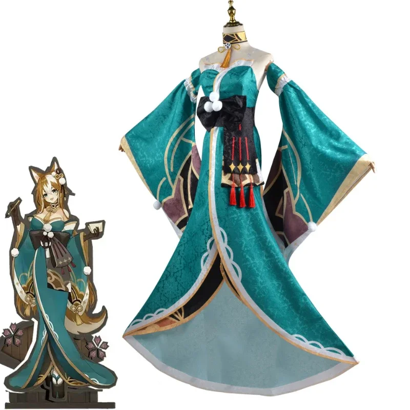 Фото Gorou Geo Bow Ivitation Miss Hina Косплей Genshin Impact Костюм Хэллоуин Вечернее Платье Косплей Женское Кимоно Игровая Одежда №3
