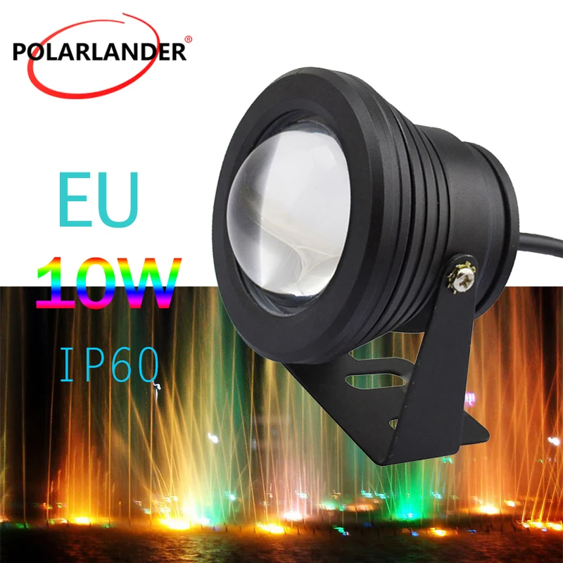 

2pcs 7 Colors Car Light 10W RGB LED IP68 Waterproof Underwater Spot Light EU