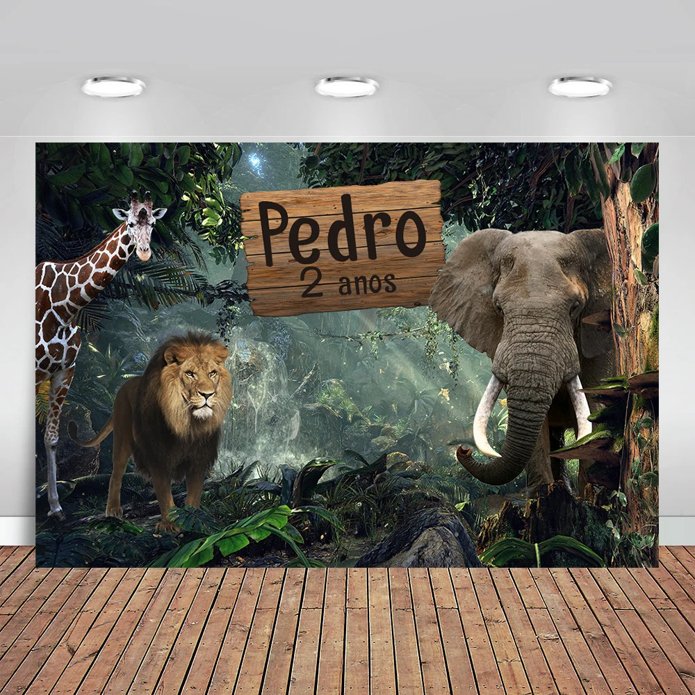 

Safari Baby Shower Backdrop Jungle Animals Elephant Birthday Party Decor Customizable Background Photo Studio Photocall Props