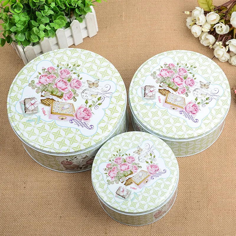 

3 in 1 set candy box round food jewelry storage printed storage makeup storage box perfume organizer home Chirstmas gift