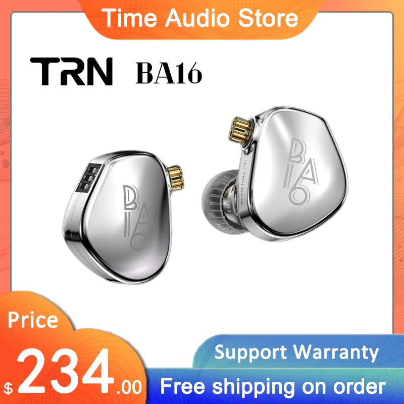 Наушники-вкладыши TRN BA16 32BA, проводные Hi-Fi наушники со встроенным драйвером, сбалансированные басовые наушники