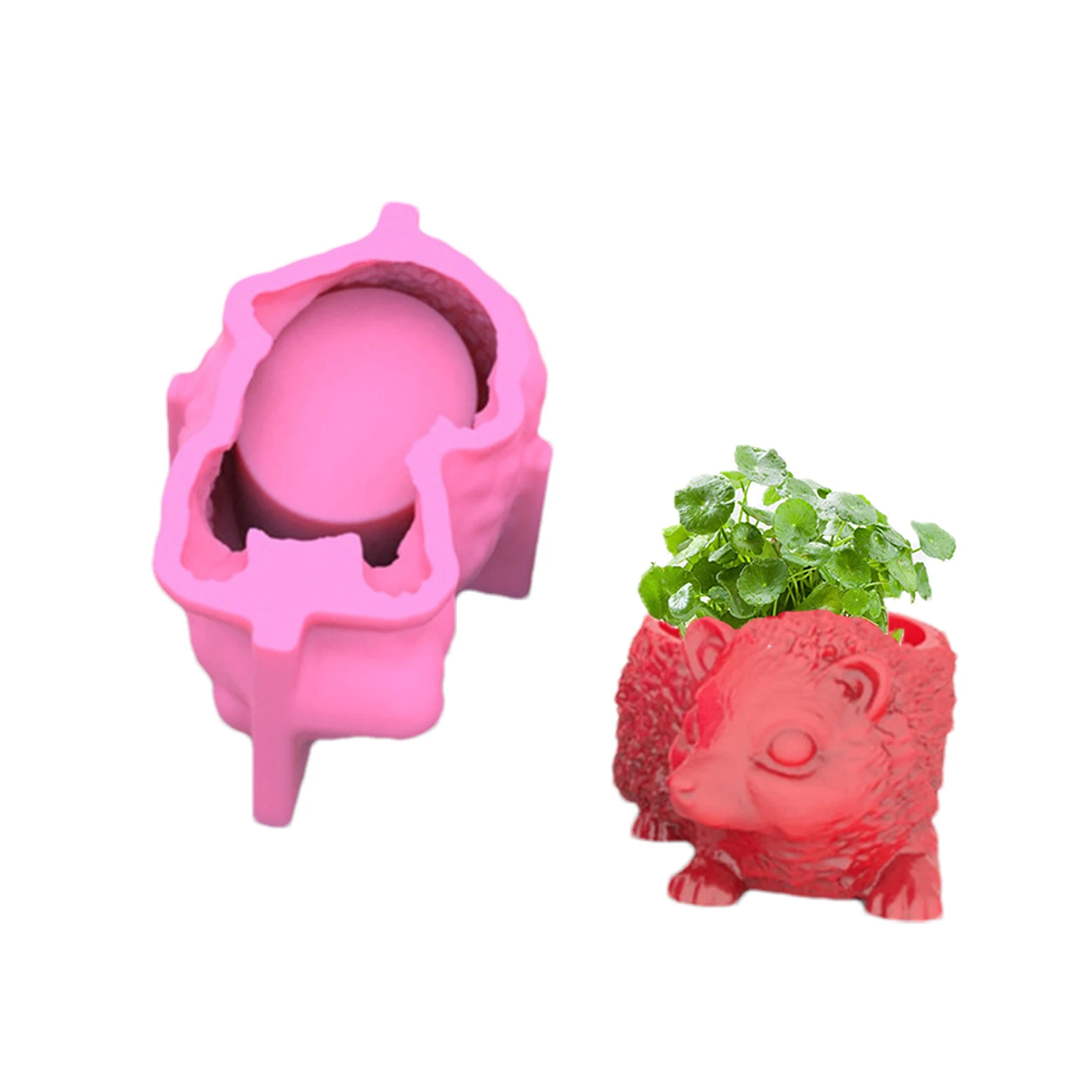 

Silicone Mold Potted Plant Hedgehog Shape DIY Pendant Epoxy Resin Clay Cement Molds For Jewelry Making Tools Handmade Craft