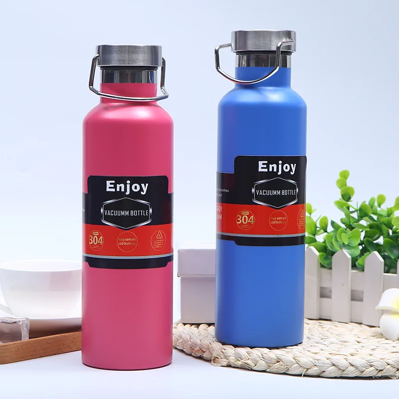 

NIEHAINA 750/500Ml Vacuum Stainless Steel Insulation Cup Outdoor Sports Water Cup Creative Portable Lid Cup