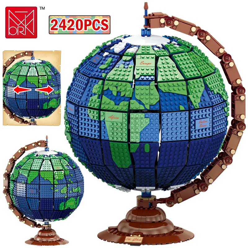 

2420pcs MORK City Street View Series New Design Globe Map Building Blocks Technical MOC Architecture Bricks Toys for Children