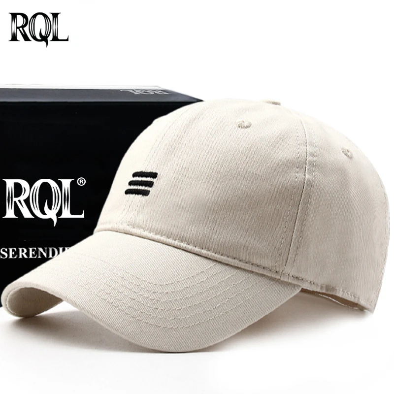 RQL Baseball Cap for Women Men's Sports Hat Simple Design Big Head Plus Size Snapback Trucker Hat Hip Hop Cotton High Quality