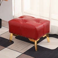 entrance small leather stool creative luxury retro portable stool waiting floor hallway taburete cuero pequeno home furniture