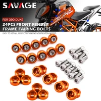 24pcs front fender frame fairing screw for 390 duke 2018 2022 motorcycle accessories fuel tank radiator engine guard washer bolt
