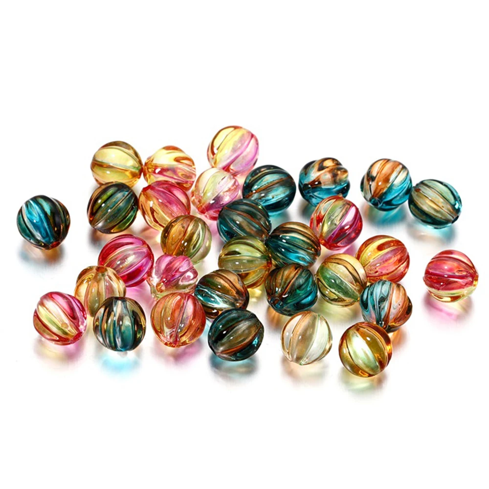 Okrągłe koraliki akrylowe w formie tykwy 8mm 30 sztuk/opakowanie do samodzielnego tworzenia biżuterii i rzemiosła meblowego