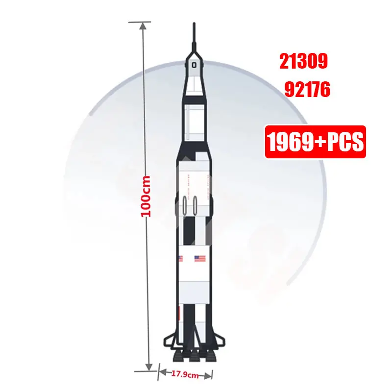 Конструктор Apollo Saturn V 92176 космические ракетные идеи развивающие игрушки для детей