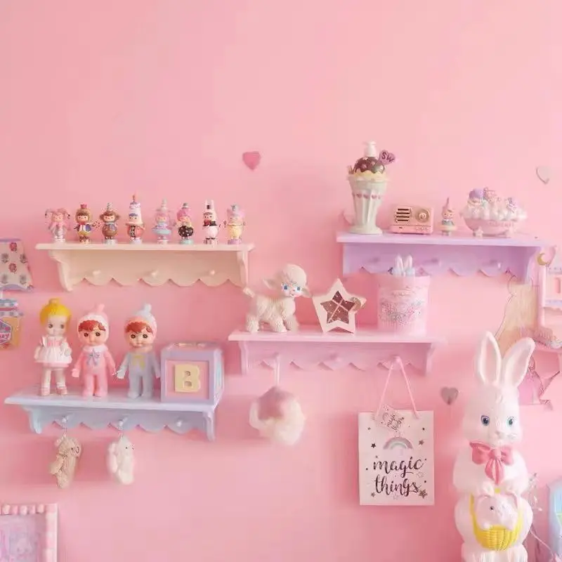 

Maiden Heart Wooden Lace Wall Hanging Shelf Storage Shelf Soft Girl Room Small Decoration Display Shelf Bedroom Clothes Rack