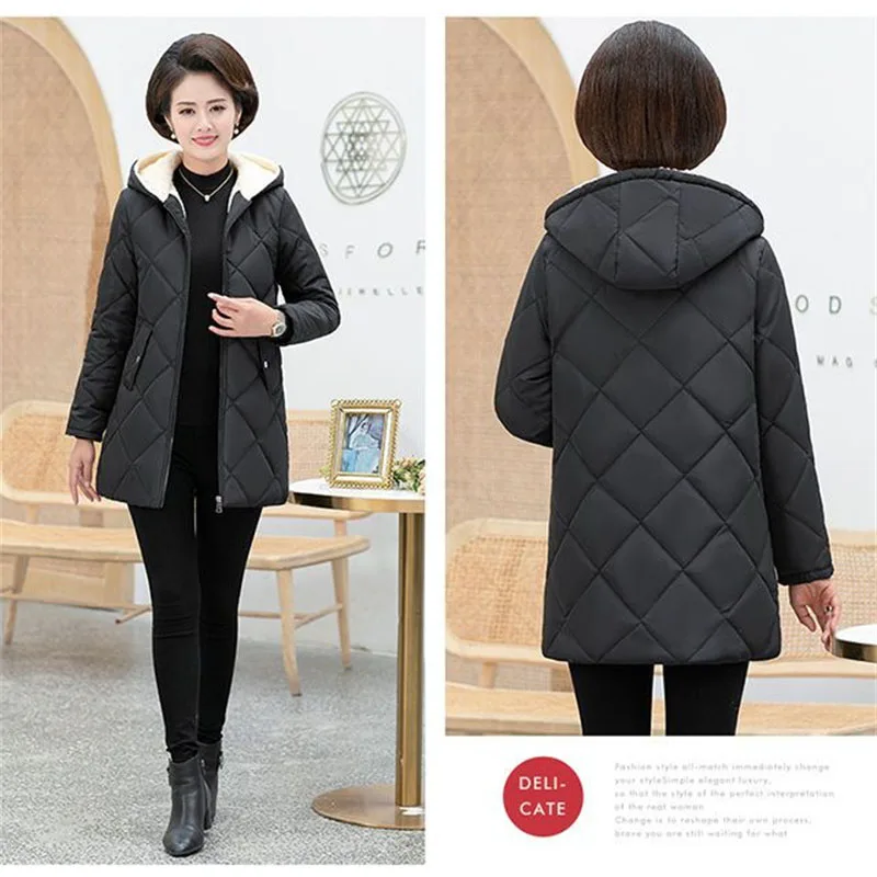 Зимняя новая бархатная куртка с хлопковой подкладкой для мам среднего и пожилого