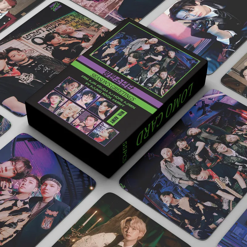 

55 шт./компл. Kpop Bangtan boys Lomo Cards 2022 сезон поздравления фотооткрытки HD Печать Высокое качество постер картина Поклонники подарки